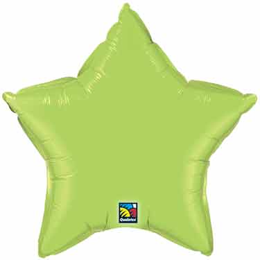 Lime Green Star Shaped Mylar Balloon